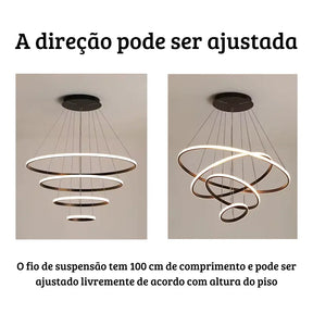 Luminária Pendente LED Circular Moderno com Controle Remoto Orbit Bigstock