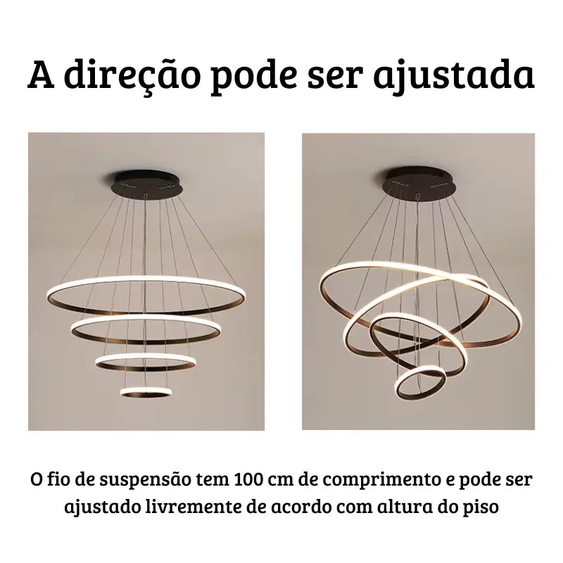 Luminária Pendente LED Circular Moderno com Controle Remoto Orbit Bigstock