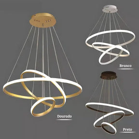 Luminária Pendente LED Circular Moderno com Controle Remoto Orbit Bigstock