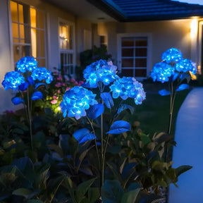 Luminária Solar LED para Jardim Hortênsias Floralis Bigstock