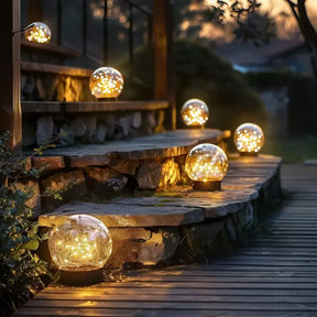 Luminária Solar para Jardim LED Impermeável Glass Ball Bigstock