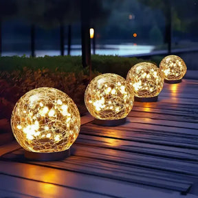 Luminária Solar para Jardim LED Impermeável Glass Ball Bigstock