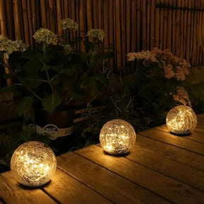 Luminária Solar para Jardim LED Impermeável Glass Ball Bigstock