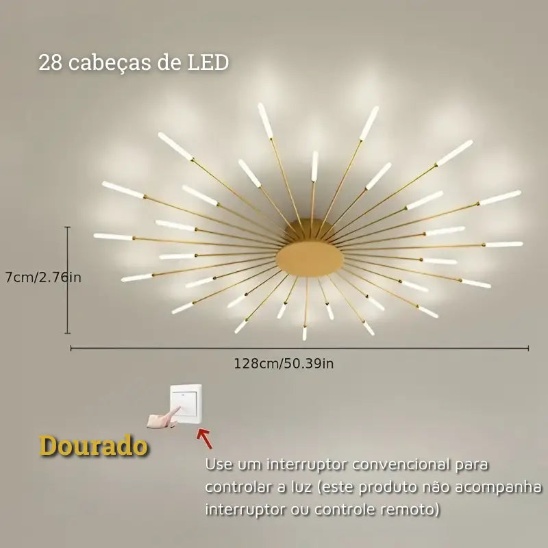 Luminária de Teto LED Moderna para Sala ou Quarto Fogos de Artifícios Bigstock