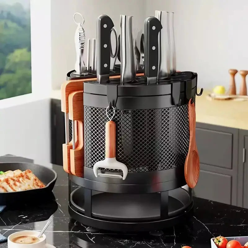 Organizador de Cozinha Rotativo 360° Suporte para Facas e Utensílios SpinKeeper Bigstock