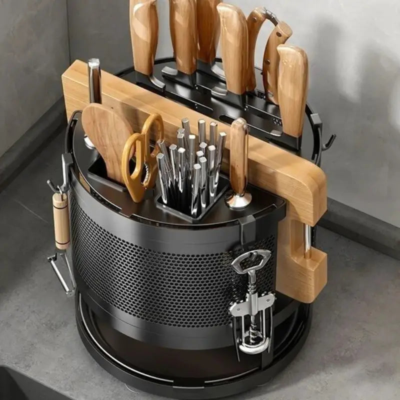 Organizador de Cozinha Rotativo 360° Suporte para Facas e Utensílios SpinKeeper Bigstock