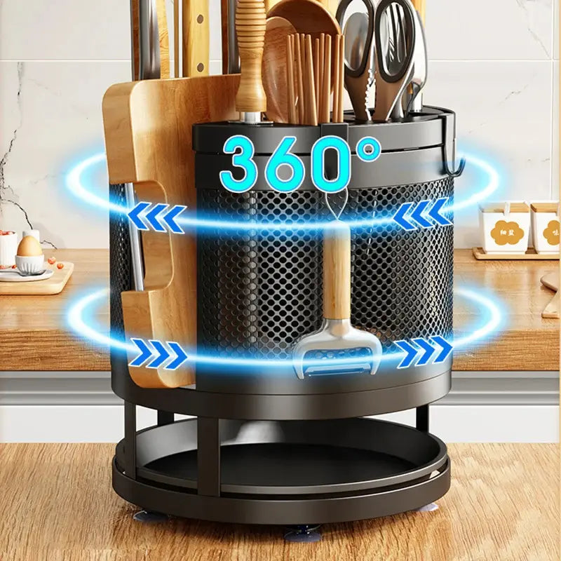 Organizador de Cozinha Rotativo 360° Suporte para Facas e Utensílios SpinKeeper Bigstock