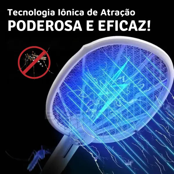 Raquete Mata-Mosquito Elétrica Com Ions de Atração BStocker MaxBolt Raquete UV Raquete Ultra Vioelta Loja Bigstcok